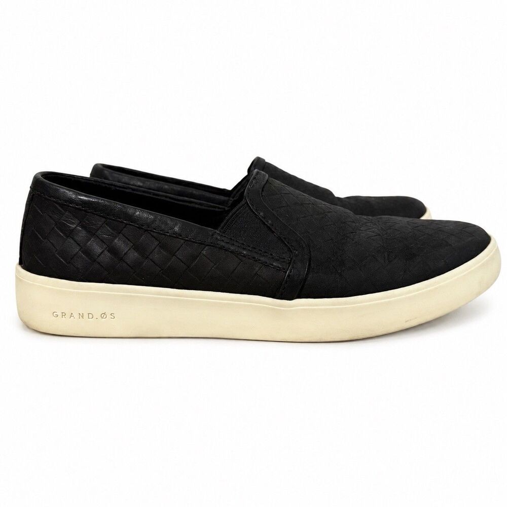 Cole Haan Grand Crosscourt Street Womens 6.5B Black Leather Slip On Sneakers
